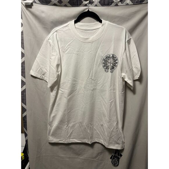 NWT Chrome Hearts Men's White Short Sleeve T-Shirt Double Logo Size Medium - Picture 5 of 6